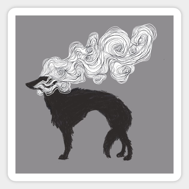 Borzoi Magnet by InkedinRed